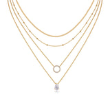 新潮流18K金色莫桑石吊坠叠戴项链s925纯银莫桑石項链吊坠