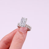 风叠戴组合男套戒S925银莫桑石满圈婚戒