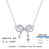 新款流苏女朋友吊坠轻奢小众锁骨链饰品S925纯银蝴蝶结项链女