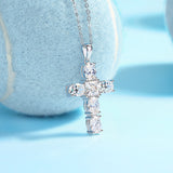 925银十字架项链嘻哈满镶劲链网红马思唯同款锁骨链