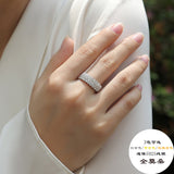 满镶半圈莫桑石925纯银时尚轻奢女戒婚戒