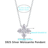 s925银莫桑石幸运四叶草吊坠项链项链