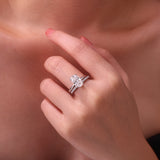 蛋形组合闭口叠戴指时尚流苏风定制OEM/ODM婚戒套戒