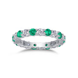 轻奢气质S925银戒指女绿宝红蓝宝石新款莫桑石戒子