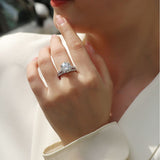 套戒叠戴戒指5克拉莫桑石戒S925银个性指对戒