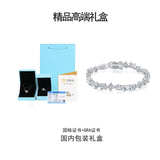 新款S925纯银手链嘻哈轻奢异形白色莫桑石网球手链男