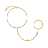 S925银双圈手链莫桑石链子锁骨链手链戒指组合