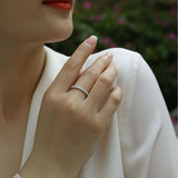 S925纯银戒指镶嵌D色莫桑石轻奢百搭精美满圈戒