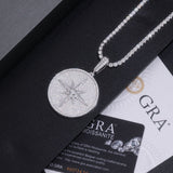 嘻哈项链吊坠 s925银莫桑石K白满镶男士吊坠