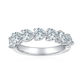 新款热销风S925纯银镶白金莫桑石排戒经典简约款戒指女款