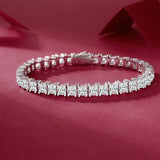 网红满镶莫桑石手链S925纯银单排网球嘻哈风手饰女