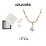 银镀18k热销项链 s925银莫桑石首饰梨形女士吊坠