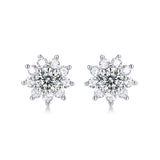 莫桑石耳钉女纯银简约时尚百搭S925耳饰耳钉