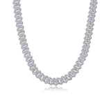 街头嘻哈大项链s925纯银莫桑石电镀白金古男生巴项链男