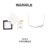 s925银莫桑石蝴蝶结个性吊坠项链