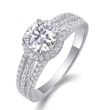 分销莫桑石戒指女轻奢925纯银镀18K金求婚订婚戒指