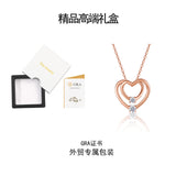 S925纯银爱心简约饰品项链女时尚小众设计感玫瑰金吊坠项链女