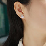 纯银时尚轻奢经典四爪耳钉男生女生日常穿戴聚会生日礼物耳饰