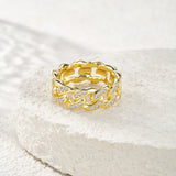 新款嘻哈个性食指轻奢高级指环街头古巴满镶潮流戒指男女