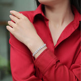 风热销雪花手链S925纯银莫桑石轻奢网球手链