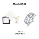 S925银莫桑石镀18k铂金女戒婚戒女戒