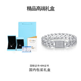 嘻哈纯银满镶古巴链 S925银莫桑石男士手链首饰