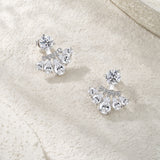 S925纯银耳饰简约气质百搭精致一式两戴耳钉女