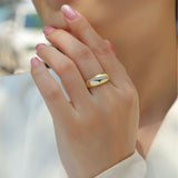 亚纯银精工戒子电镀18k金色莫桑石戒指女