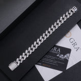 新款嘻哈手链S925纯银D色莫桑石简约男士手饰