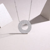 925纯银项链莫桑石轻奢时尚圆圈吊坠