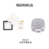 街头莫桑石男戒S925纯银显大钻夸张婚戒节日礼物大戒指