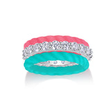 新款莫桑石彩色硅胶叠戴时尚简约批