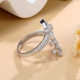 热销求婚结婚S925银莫桑石镀铂金婚戒