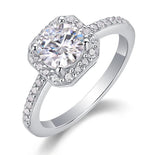 分销莫桑石戒指女轻奢925纯银镀18K金求婚订婚戒指