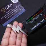 时尚个性创意复古帅气莫桑石吊坠闪电项链男女街头朋克摇滚吊坠