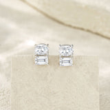 热流行款S925银D色莫桑石耳钉时尚百搭简约耳环女