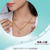 镀18k黄s925银简约时尚格吊坠项链