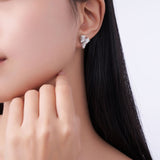 新款S925银D色莫桑石耳钉时尚百搭简约耳环女