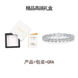 时尚爱心莫桑石手鏈手镯925纯银女轻奢diy手饰手链