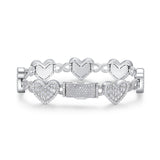 新款13mm8字形古巴链S925银满镶莫桑石嘻哈潮男女生手链