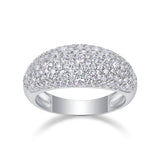 热销925银女生时尚莫桑石宽面戒指满镶女戒