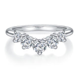 新款热销风S925纯银镶白金莫桑石排戒经典简约款戒指女款