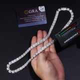 锁骨链925银嘻哈弹簧项饰潮流镶嵌莫桑古巴项链