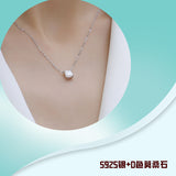 1克拉s925银莫桑石邂逅时尚吊坠项链，轻奢