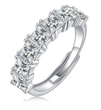 莫桑石六爪轻奢开口戒指纯银时尚