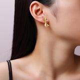 国潮风新款工艺裙摆耳钉S925纯银莫桑点缀个性百搭气质耳饰品女款