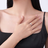 新款S925纯银八角形莫桑石戒指轻奢百搭指环女款