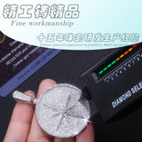 嘻哈项链吊坠 s925银莫桑石K白满镶男士吊坠