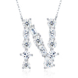 莫桑石S925银嘻哈风吊坠简约时尚锁骨链女26个字母吊坠