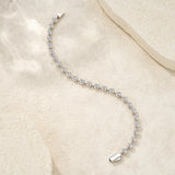 S925纯银莫桑石串珠手链轻奢简约女士时尚百搭泡泡手饰